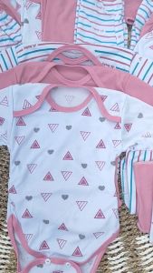 36 Pcs Paket Lahiran Lengkap Baju Bayi Celana Bayi Baru Lahir Perempuan seri Pink Dusty/peach Sartaki Jumper Popok Tali Baby Gift Set -Juragan Lebak