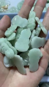 Penghantaran dari China [2025] Semula Jadi A Kacang Burma Jadeite Putih Guanyin Buddha Peace Jade Loket Guanyin Loket Jadeite Sumber Siaran Langsung 3.1
