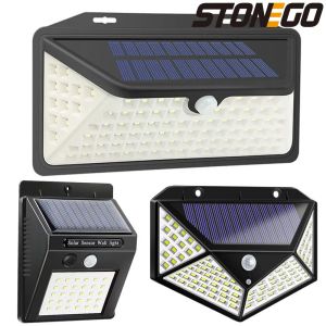 STONEGO 4 Styles Light Control Integrated Solar Light Luminous Body Sensor Light Outdoor Patio Garden Diamond Wall Light