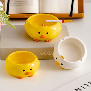 Cute Duck Ceramic Decorative Ashtray Trendy Personalized Modern Minimalist Style Desktop Entrance Ornament Storage Home Decor