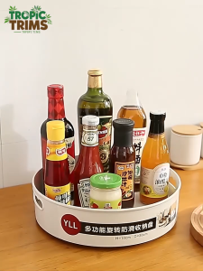Tropic Trims Rotating Storage Tray: Multifunctional and Non - slip Ideal for Kitchen Fruit Storage