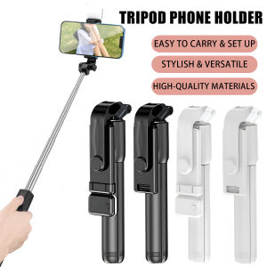 Wireless Selfie Stick Tripod Stand with Light Bluetooth Remote Extendable Tripod for iPhone Mobile Phone Tiktok Live Streaming