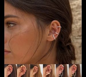 Ear Cuff Set Non Piercings Gifts for Girls WomenEar Cuff Punk Style Personality Clip Earrings Set Silver Clip On Cuff Earrings