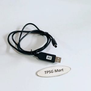 Cáp nguồn USB ra 9V (DC) / Dùng chuyển nguồn USB 5V ra 9V đầu cắm 5.5mm x 2.1mm (Dài 1 Mét)