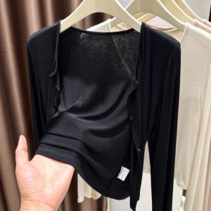 Ice Silk Sun Protection Short Knitted Cardigan