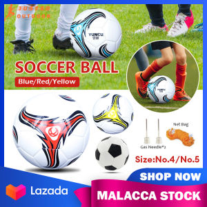 Bola Sepak Football Size 4/5 Free Needle + Ball Net Teenager Adult Traning Soccer Ball High Quality Ball Match Game Soft PU Leather Football | JUSTGO OUTDOOR