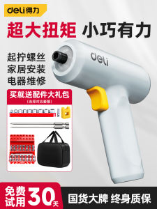 Deli Electric Screwdriver Set Mini Automatic Rechargeable Home Use Small Power Drill Tool Kit with No Torque Control Feature