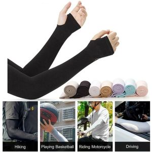 Ice Fabric Breathable UV Protection Running Cooling UPF 50 Arm Sleeves Fitness Basketball Elbow Pad Sport Cycling Outdoor