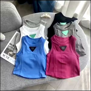 🌼Cute Shop🌼 เสื้อครอปแขนกุด07 รุ่นงานป้าย รัดรูปทรงสวยมาพร้อมกับบราในตัว ผ้ายืดแขนกุด เสื้อแฟชั่นฤดูร้อน