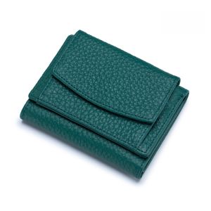 Small Wallet Womens Genuine Leather Japanese Style Wallet RFID Coin Bag Wallet Export Womens Mini Wallet Short Purse