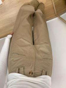 Quần Ống Đứng Cạp Cao Thường Ngày Cho Nữ Mùa Hè Cỡ Lớn Màu Be Cỡ Lớn Phong Cách Mỹ Quần Ống Rộng