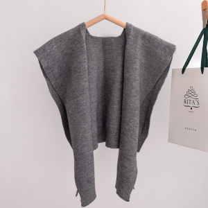 Khăn Choàng Dệt Kim Mới Sạch Và Sáng Nữ Mùa Xuân Mùa Thu Đa Năng Phòng Điều Hòa Có Bảo Vệ Cổ Trang Trí Vai Thắt Nút Nửa Tay Áo Khăn Choàng Sợi