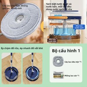 Homettler | Bộ Chổi Lau Nhà Tự Làm Sạch Có Thể Quay