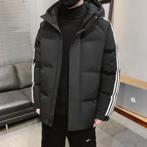 ROMON | Lormen Mens Hooded Thickened Cotton Jacket Casual Loose Down Outerwear Warmth Fashionable Urban Style Winter Coat