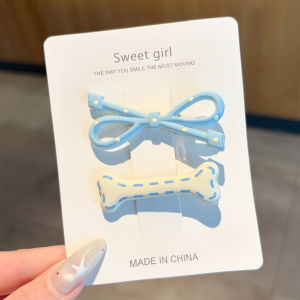 NING ZHOU | Blue Stars Polka Dots Bow Hair Clip