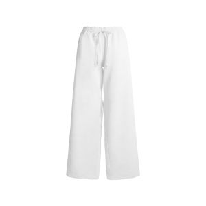 Linen-like Lace-spliced Vacation Straight Trousers