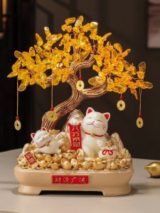 MEIWEISI | Prosperity Cat & Money Tree Decorative Items