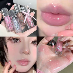 Dorisna Korean Glossy Lip Glaze Shiny Mirror Lipgloss Nude Lipstick Long-lasting Moisturizing Natural Plump Lips Makeup