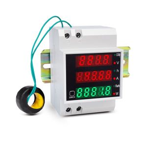 D52-2047 DIN-Rail Multi-function Digital Meter AC Active Power Factor Electric Energy Ammeter Voltmeter