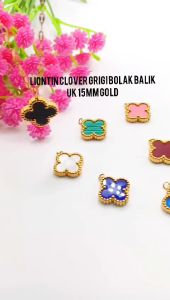 Liontin Bunga Titanium Grigi Bolak Balik UK 15Mm Anti Luntur dan Anti Karat (COD)