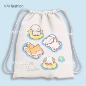 Tas Serut Dan Totebag Kanvas Motif Swimming Cute Bahan Kanvas Tebal Premium