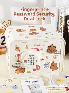 LUOLI | Childrens Piggy Bank With Password Lock for Girls