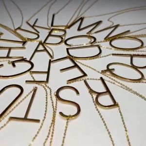 (A-Z) Korean Gold Plated 26 Alphabet Pendant Ladies Clavicle Chain Necklace Female