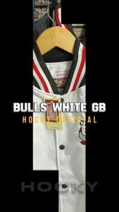 HOCKY Jaket Bomber Varsity Basketball Chicago Bulls Putih Full Bordir Taslan Premium