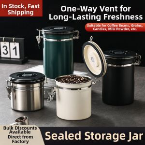 Coffee Bean & Powder Storage Canister 304 Stainless Steel Airtight