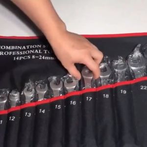 Professional 8-14pcs Combination Wrench Spanner Car Repair Box Set Tools Set 8-24mm SATA Tools Set Hardware Storage Box Heavy Duty Car Workshop Repair Socket Wrench