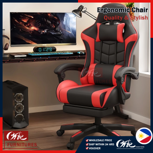 Adjustable Computer Chair Ergonomic Chair With Double Pillows Swivel Office Chair For Home Office Study