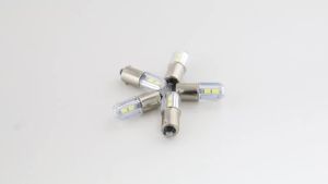 KEVANLY | 2PCS BA9S T4W LED Bulbs 2835 4SMD 6000K White Car Interior Reading Dome Light License Plate Side Marker Wedge Parking Lamp Auto