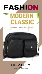 Korean Cute Women Leather Sling Bag Wide Shoulder Strap Bags For Woman Daily work crossbody bag