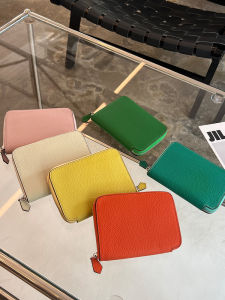 Pure Soft Cowhide Short Wallet Womens Multi-Card Large Capacity Drivers License Bank Card Holder Coin Purse Korean Style