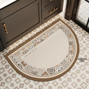 VIKAMA Pháp Hình Bán Tròn Thảm Lót Sàn Phòng Tắm Chống Trơn Trượt Hút Nước Nhanh Khô Cao Su Diatomite Phòng Tắm Trang Trí Nhà Cửa