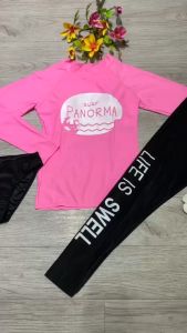 Bikini đồ bơi nữ 3 chi tiết áo tay dài quần dài quần chip thun lạnh quảng châu cao cấp có đệm ngực BINSPORTS BHN037