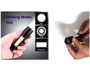 SENTER MINI XPE Led Zoom Cob Swat Police Light Recharge 3 Mode [LMR-AA]