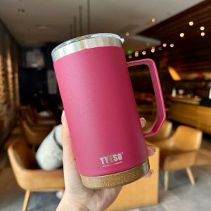 Tyeso Oak Wooden Bottom 304 Stainless Steel Office Cup Insulated Mug Mark Cup Straight Body Cup for Daily Use And Gifts