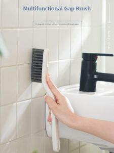 Long Handle Bathroom Floor Brush Hard Bristle Gap Cleaner for Kitchen Toilet No Dead Angles Cleaning Tool Household Essential