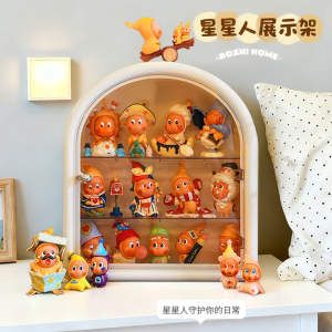 Dustproof Display Cabinet Storage Box Star Man Figurine Organizer Triangle Acrylic Showcase Collectors Shelf Home Decor