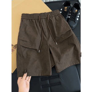 Retro Brown Loose Shorts 5-inch Inseam