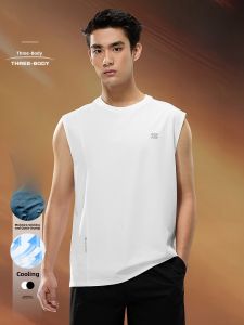 Cool Quick Dry Sportsday Running Vest Mens Lightweight Breathable Cotton Polyester Blend round Neck Sweatless Summer T-Shirt