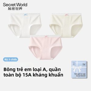 Secret World | Quần Lót Cotton 100% Kháng Khuẩn Cho Bé Gái Teen Dáng Cao