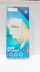 Charger For VVO IQOO Fast Charger 280W Quick Charge3.0 Casan HP Batok + Kabel USB Fast Charging