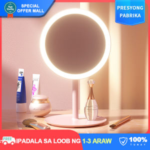 【3 Color Lighting Modes】Novely Makeup Mirrors Detachable Portable LED Vanity Mirror with Light USB Charging Lighted Cosmetic 90° Rotateable Mirror with Storage Tray Touch Screen