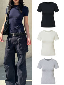 Áo Thun Cotton Mềm Mại Ôm Vừa Vặn WEEEECHAN Cloud Feel Dáng Rộng Vai Vừa Vặn Mùa Hè 2022 Cổ Tròn Tay Ngắn