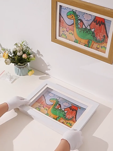 SG Seller A4 A3 Kids Artwork Display Frame Storage Art Painting Wooden shadow box Crafts Front Opening Changeable Frame