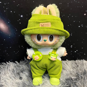 Labubu Green Clothes for First Third Generation High Energy Grapefruit Quiet Hope Trendy Doll Clothes Polyester Fiber Field Style
