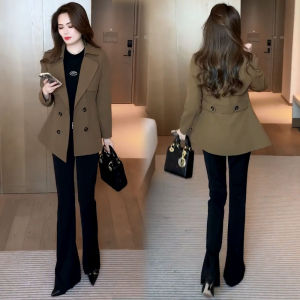 มีสไตล์ ผู้หญิง ยาว เสื้อโค้ท ฤดูใบไม้ผลิ ฤดูใบไม้ร่วง แฟชั่นใหม่ พรางหุ่น หลากหลาย ความยาวปานกลาง คุณภาพสูงสุด อินเทรนด์ ปกโปโล ปุ่มคู่