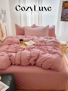 CozyLuxe™ 890TC 100% Cotton Solid Color Bedsheet Set – Soft Breathable & Hotel Luxury Comfort Single/Super Single/Queen